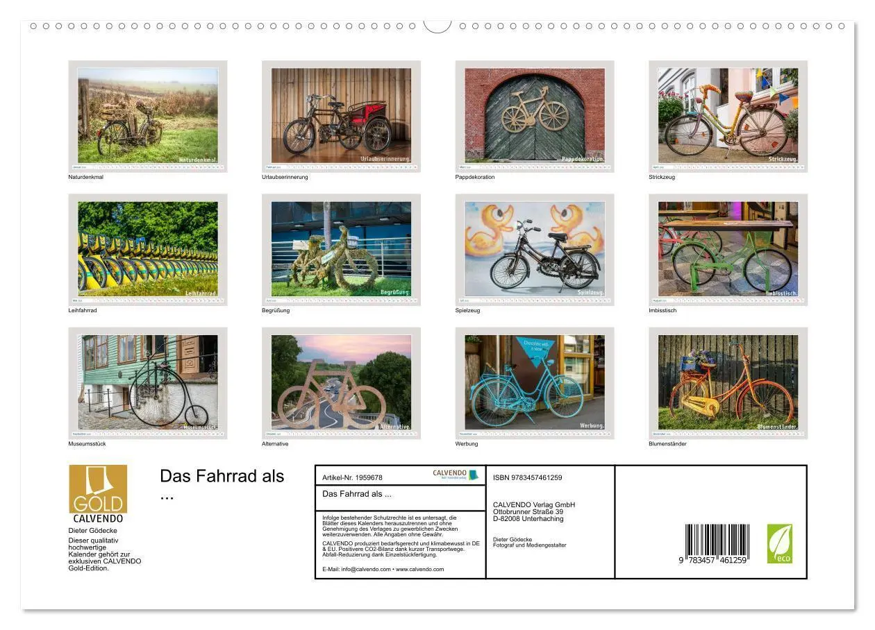 Bild: 9783457461259 | Das Fahrrad als ... (hochwertiger Premium Wandkalender 2026 DIN A2...