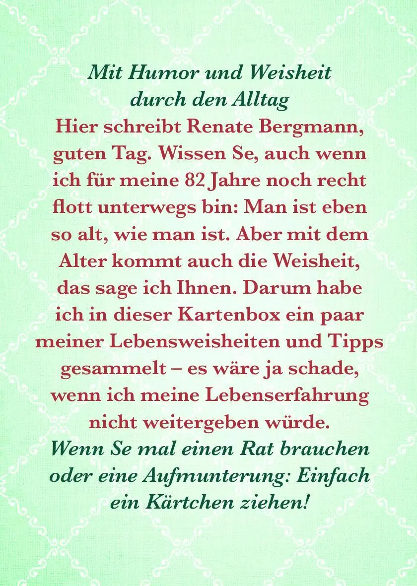 Rückseite: 9783845851259 | Renate Bergmanns Lebensweisheiten | Renate Bergmann | Taschenbuch
