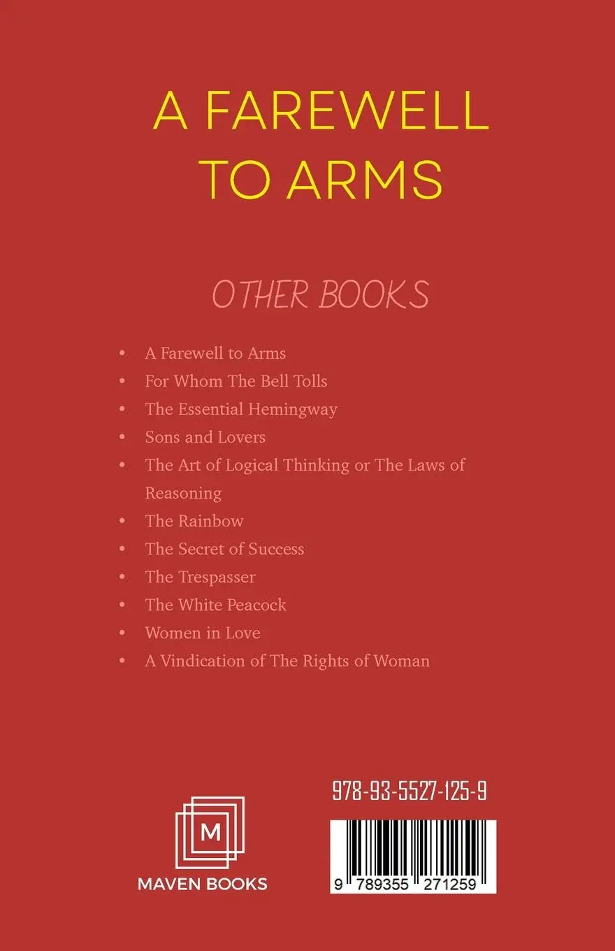 Rückseite: 9789355271259 | A Farewell To Arms | Ernest Hemingway | Taschenbuch | Englisch | 2023