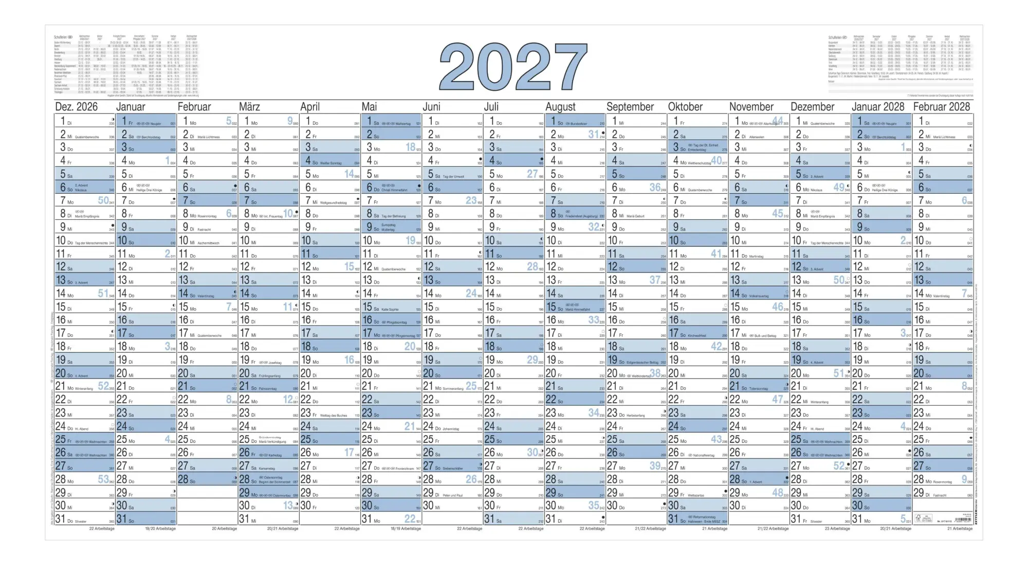 Cover: 4069095011359 | Plakatkalender 15 Mon 1 Stk. gerollt 2027 | KG | Kalender | 1 S.