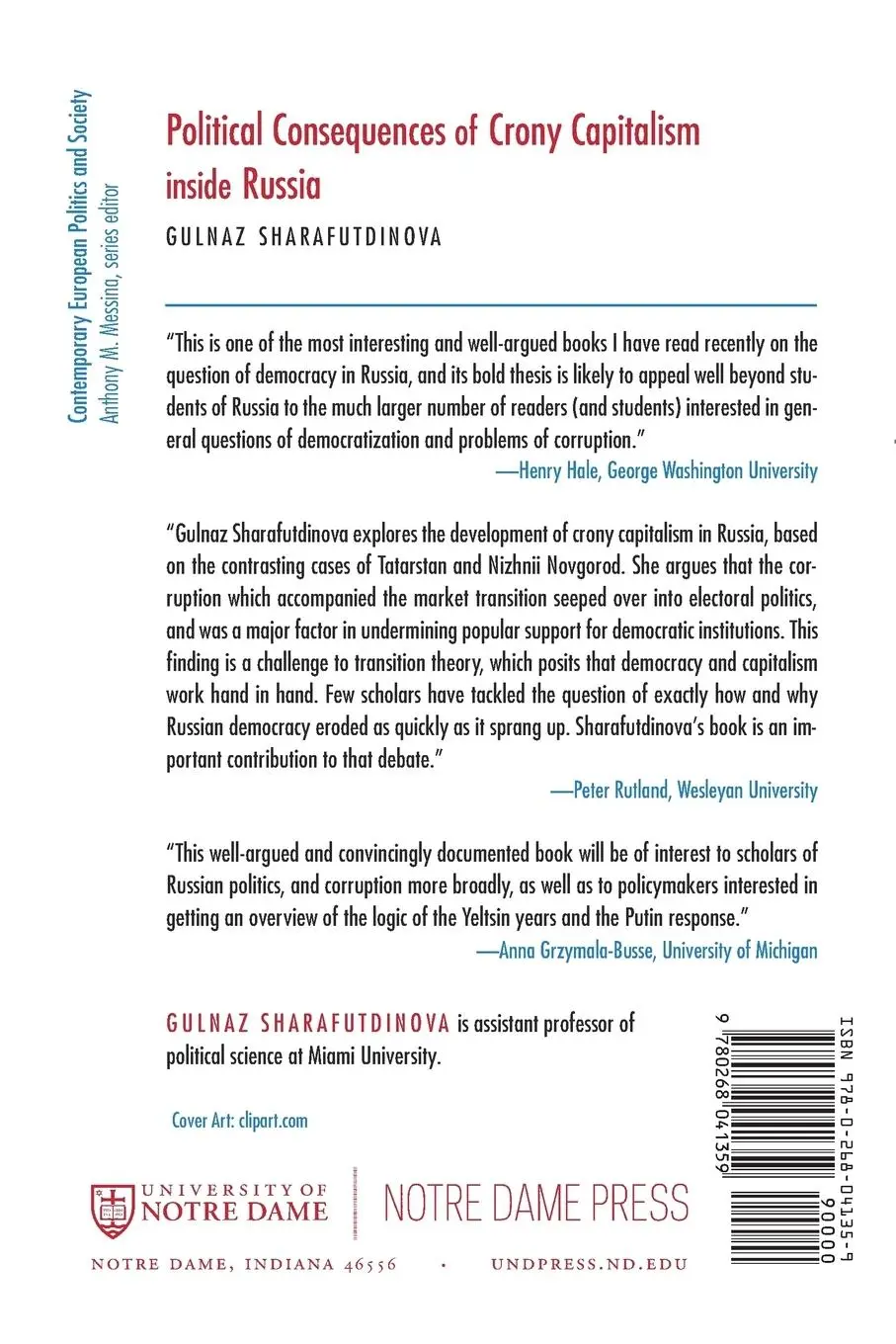 Rückseite: 9780268041359 | Political Consequences of Crony Capitalism inside Russia | Taschenbuch