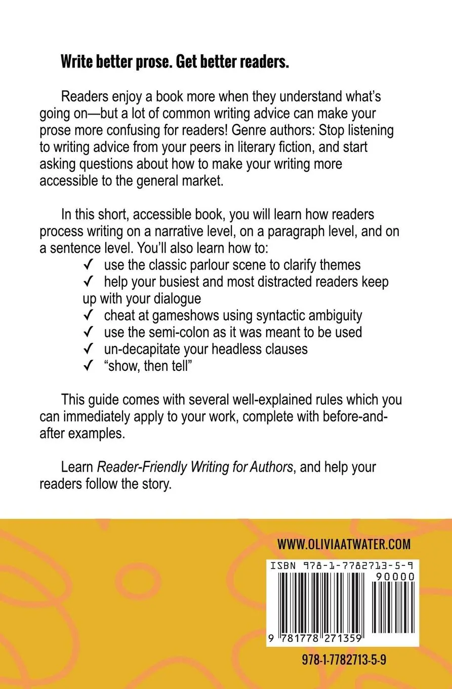 Rückseite: 9781778271359 | Reader-Friendly Writing for Authors | Olivia Atwater | Taschenbuch