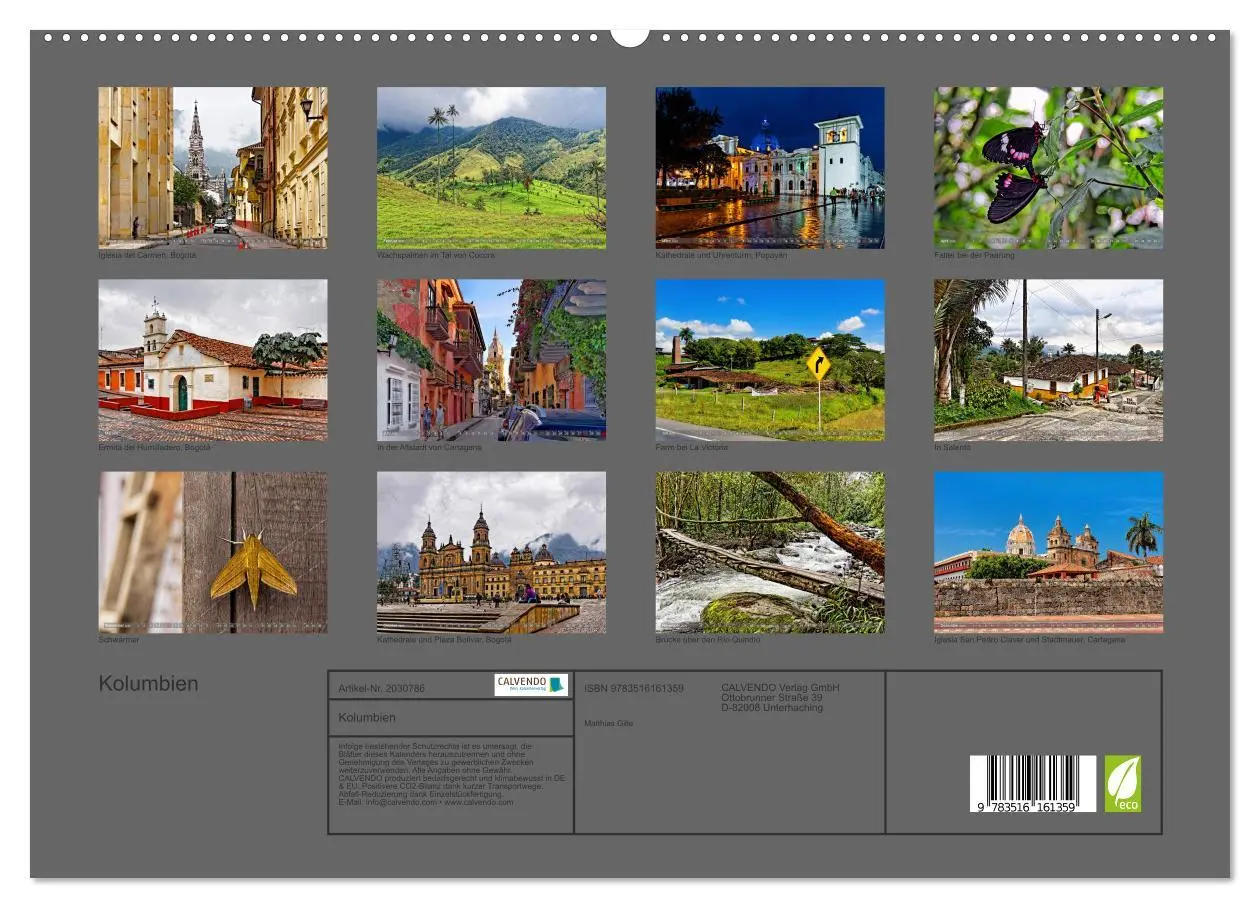 Bild: 9783516161359 | Kolumbien (hochwertiger Premium Wandkalender 2026 DIN A2 quer),...