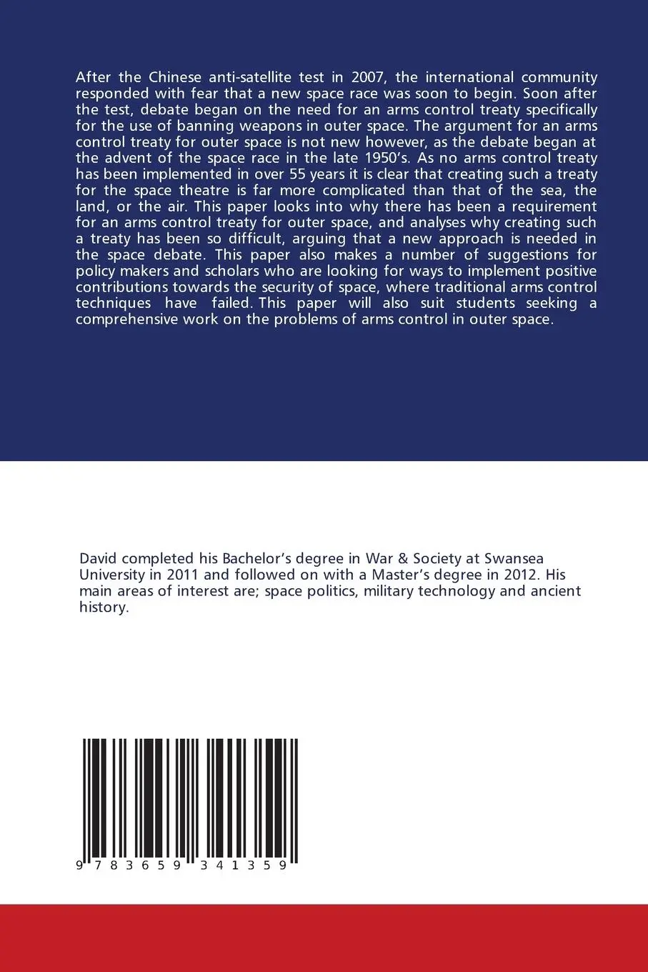 Rückseite: 9783659341359 | Space Weapons and Outer Space Arms Control | David John | Taschenbuch