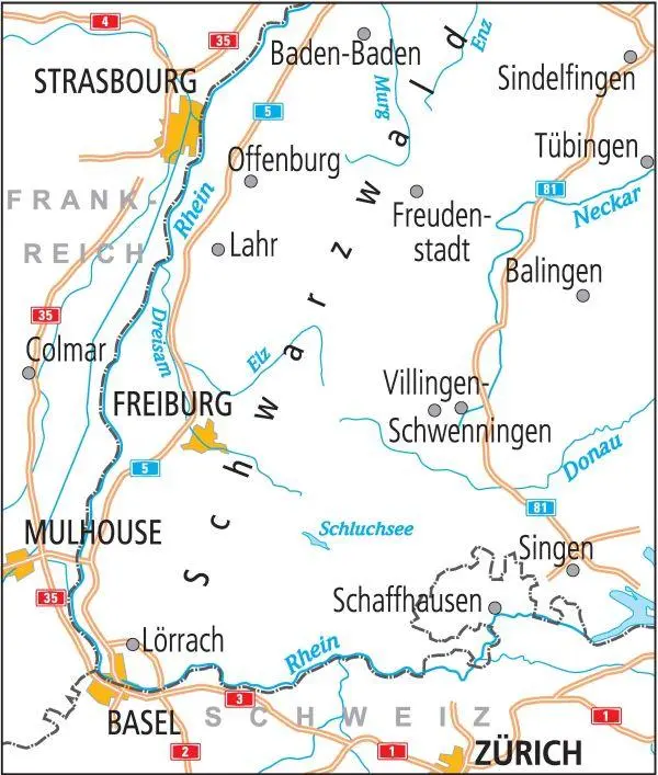 Rückseite: 9783969901359 | ADFC-Radtourenkarte 24 Schwarzwald Oberrhein 1:150.000, reiß- und...