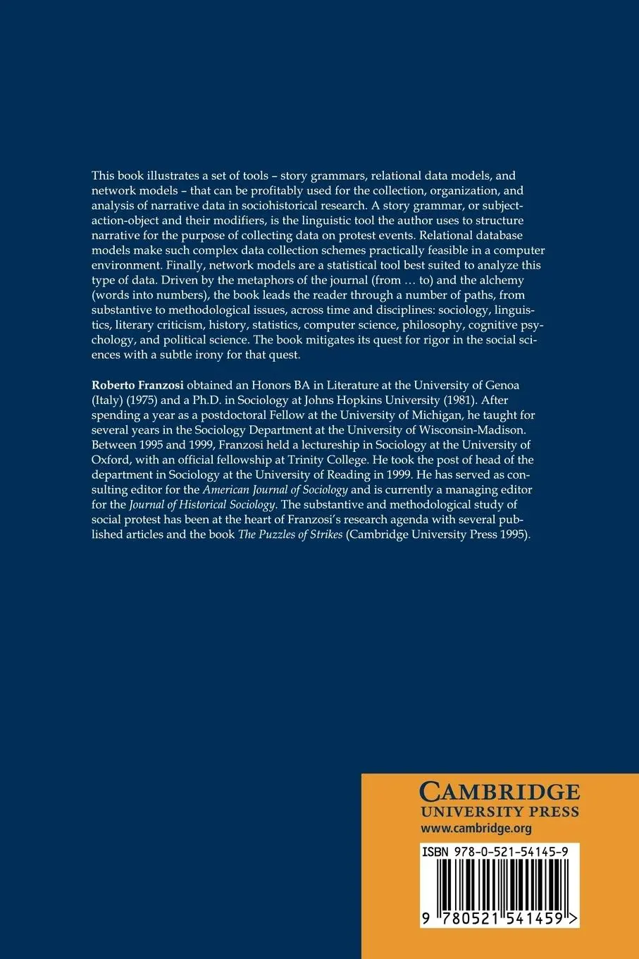 Rückseite: 9780521541459 | From Words to Numbers | Narrative, Data, and Social Science | Buch
