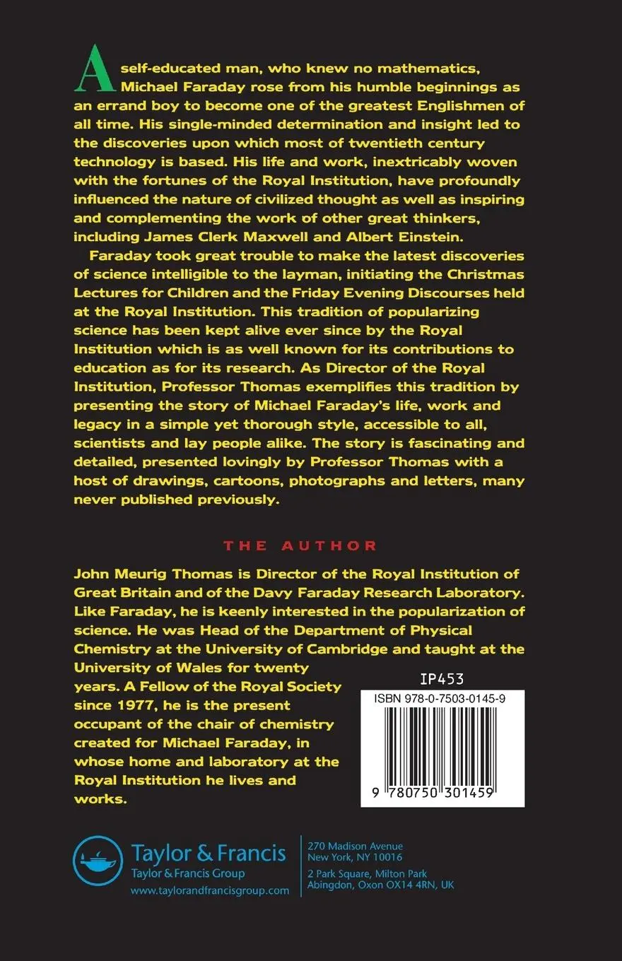 Rückseite: 9780750301459 | Michael Faraday and The Royal Institution | J. M Thomas | Taschenbuch