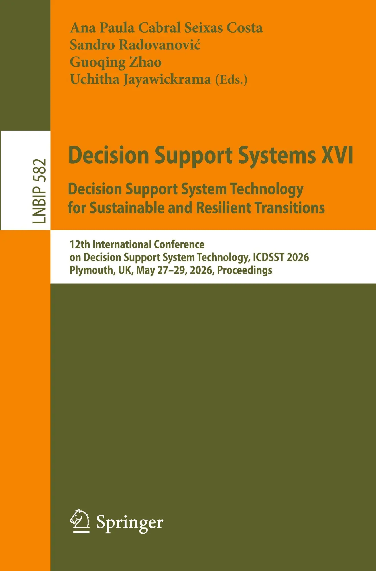 Cover: 9783032251459 | Decision Support Systems XVI. Decision Support System Technology...