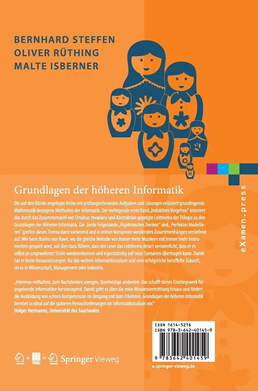 Rückseite: 9783642401459 | Grundlagen der höheren Informatik | Induktives Vorgehen | Buch | xxv