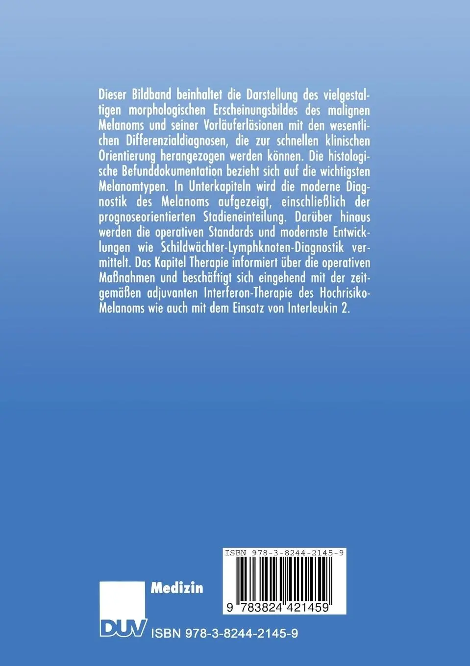 Rückseite: 9783824421459 | Bildatlas Malignes Melanom | Rudolf Stadler | Taschenbuch | Paperback