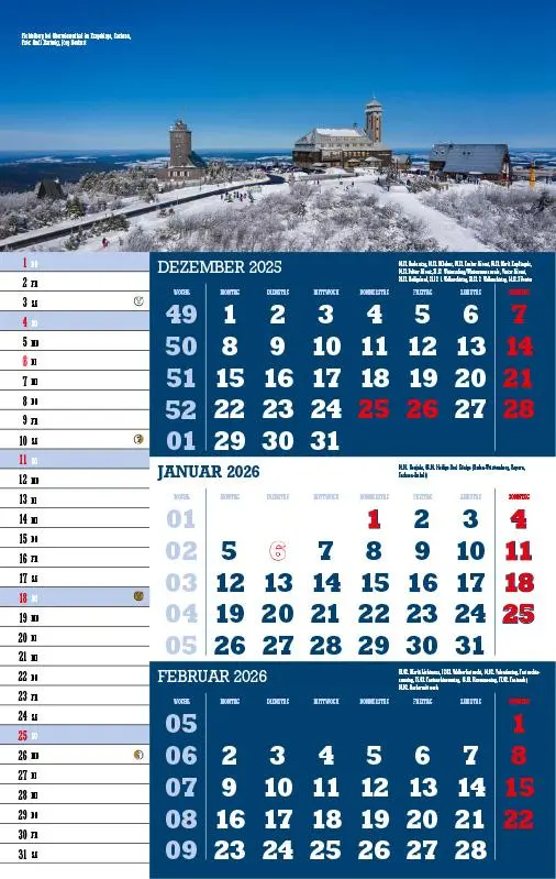 Bild: 9783957561459 | 3-Monatskalender Deutschland 2026 | Jörg Neubert | Kalender | Deutsch