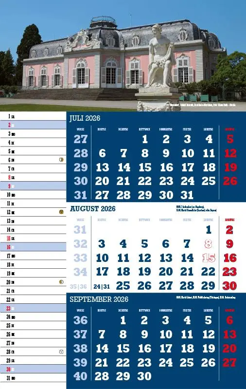 Bild: 9783957561459 | 3-Monatskalender Deutschland 2026 | Jörg Neubert | Kalender | Deutsch