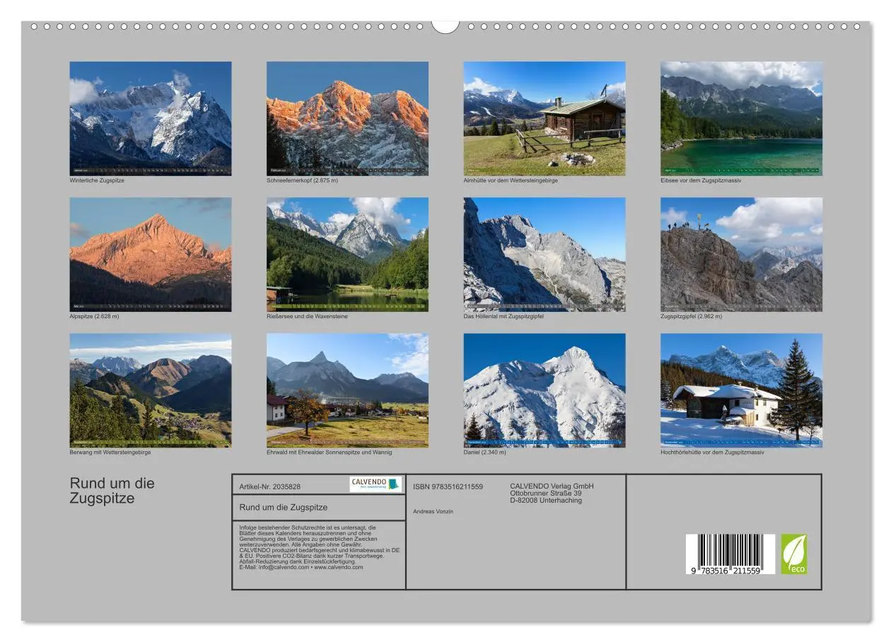 Bild: 9783516211559 | Rund um die Zugspitze (hochwertiger Premium Wandkalender 2026 DIN...