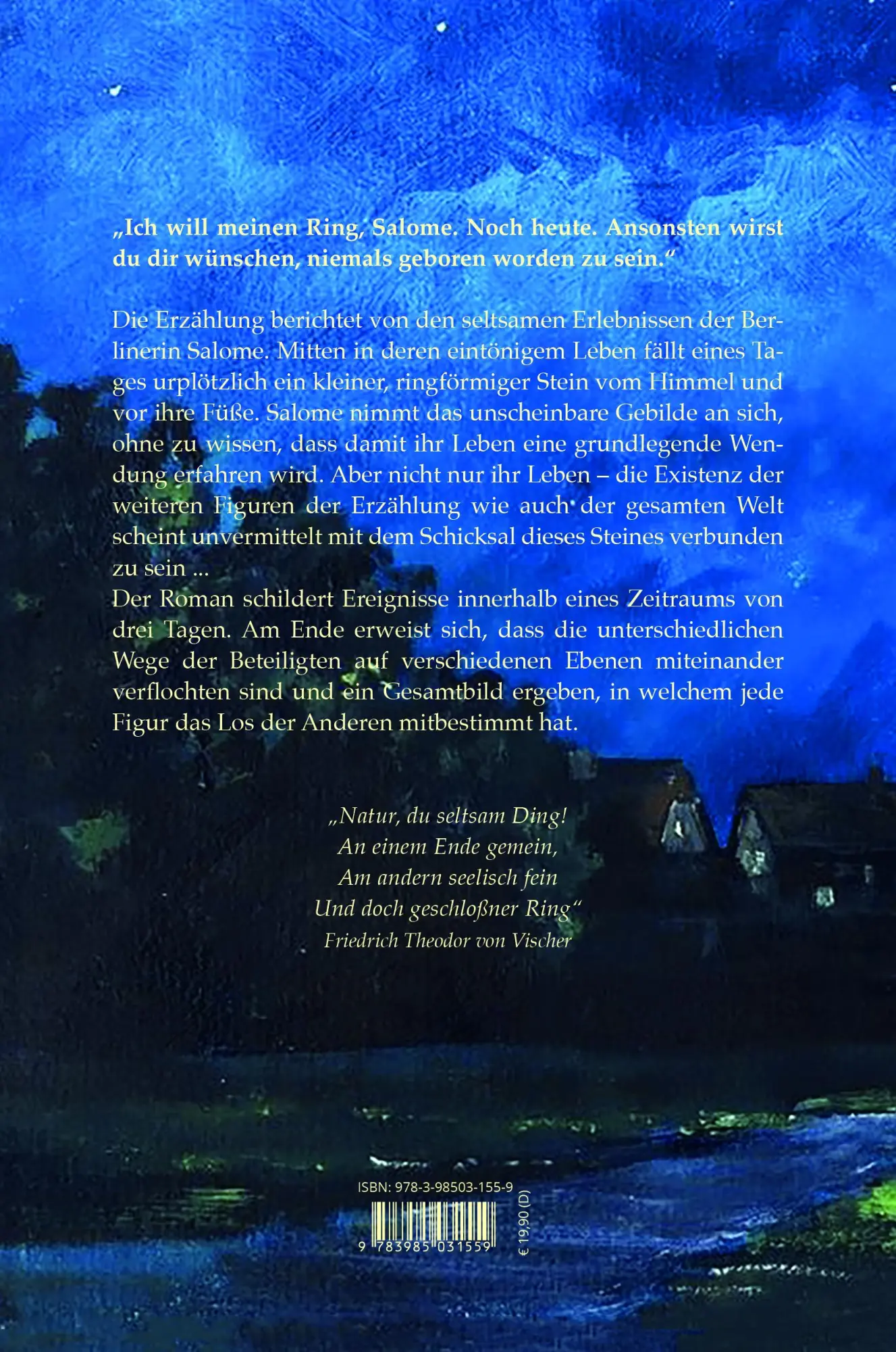 Rückseite: 9783985031559 | SALOMES RING | Roman | Philipp Molsberger | Buch | 308 S. | Deutsch