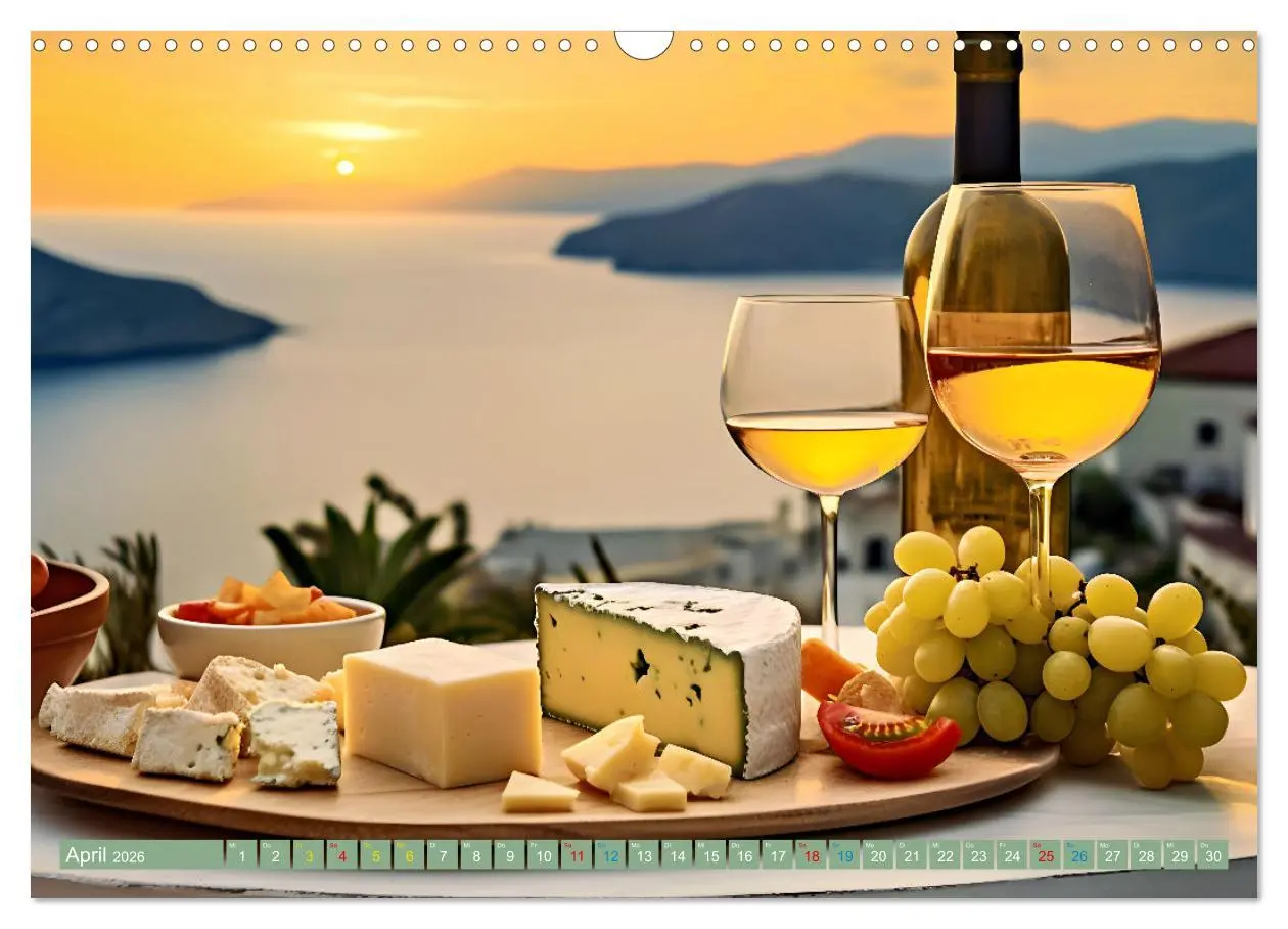 Bild: 9783457281659 | Gourmet Käse - und Weingenuss (Wandkalender 2026 DIN A3 quer),...