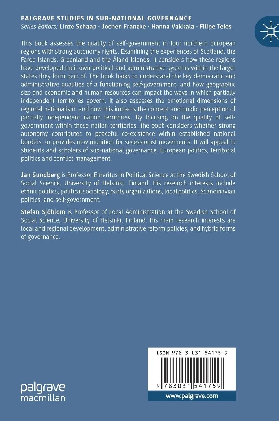 Rückseite: 9783031541759 | Governing Partially Independent Nation-Territories | Sjöblom (u. a.)