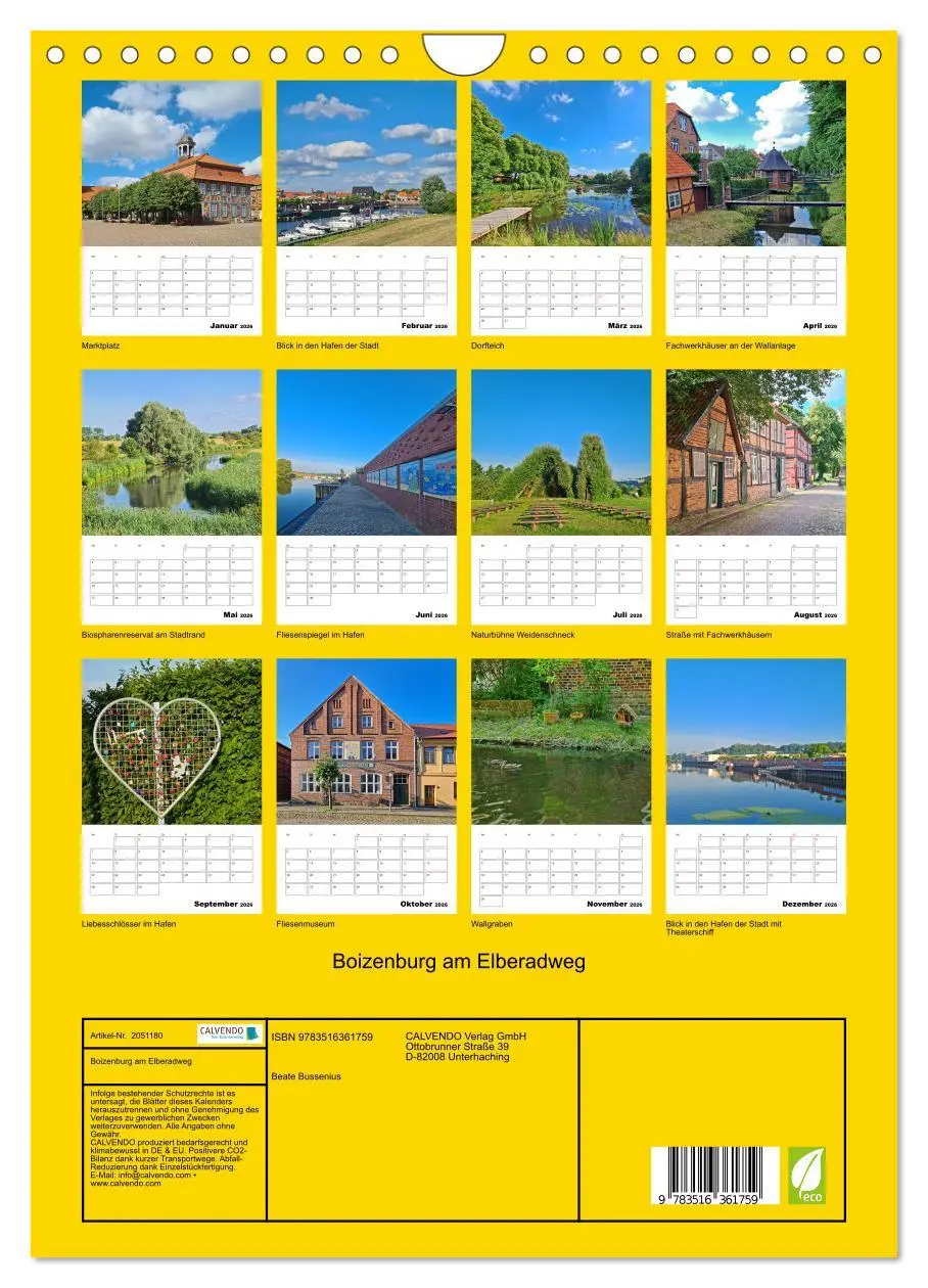 Bild: 9783516361759 | Boizenburg am Elberadweg (Wandkalender 2026 DIN A4 hoch), CALVENDO...