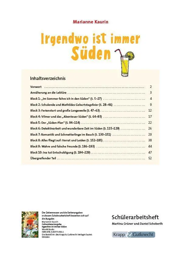 Bild: 9783963231759 | Irgendwo ist immer Süden - Marianne Kaurin - Schülerarbeitsheft | 2021