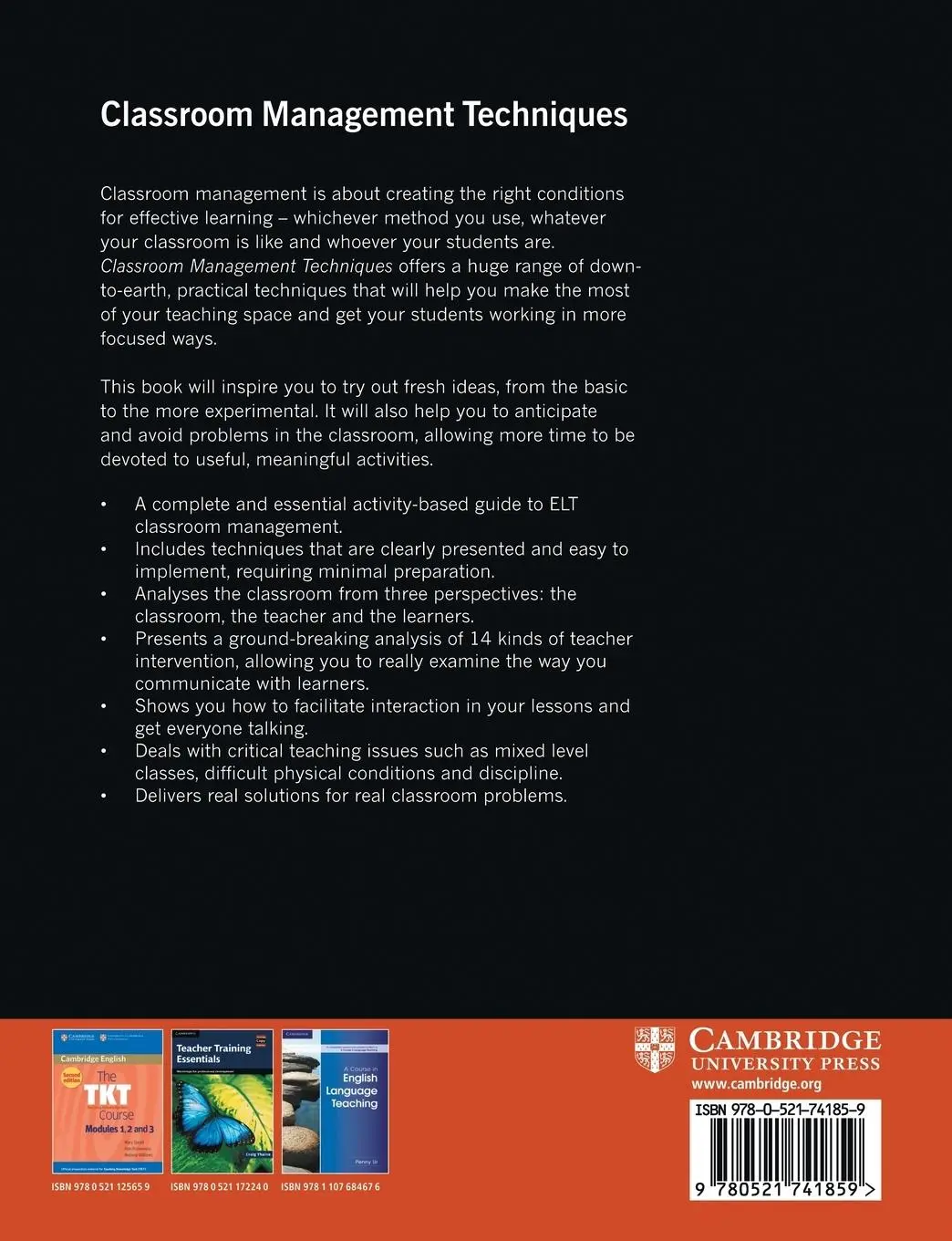Rückseite: 9780521741859 | Classroom Management Techniques | Jim Scrivener | Taschenbuch | 2016