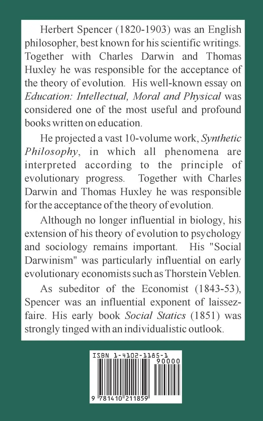 Rückseite: 9781410211859 | The Principles of Sociology, Volume II | Herbert Spencer | Taschenbuch