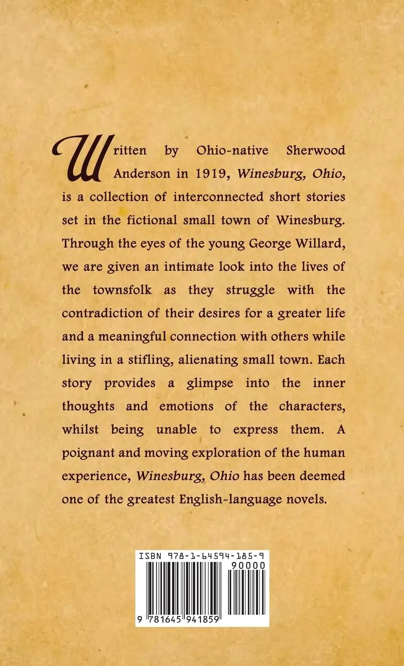 Rückseite: 9781645941859 | Winesburg, Ohio | The Original 1919 Edition | Sherwood Anderson | Buch