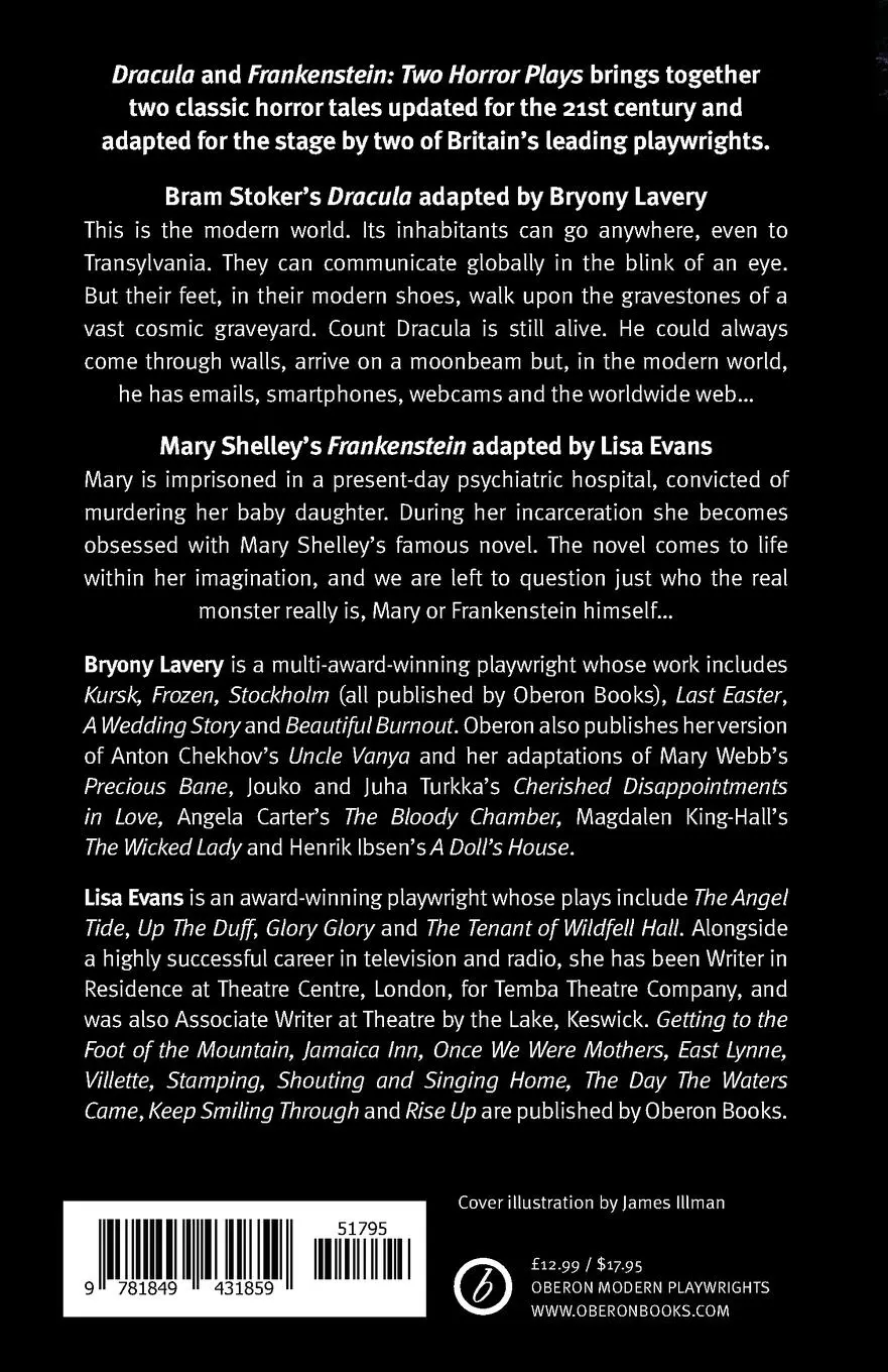Rückseite: 9781849431859 | Dracula and Frankenstein | Two Horror Plays | Bryony Lavery (u. a.)