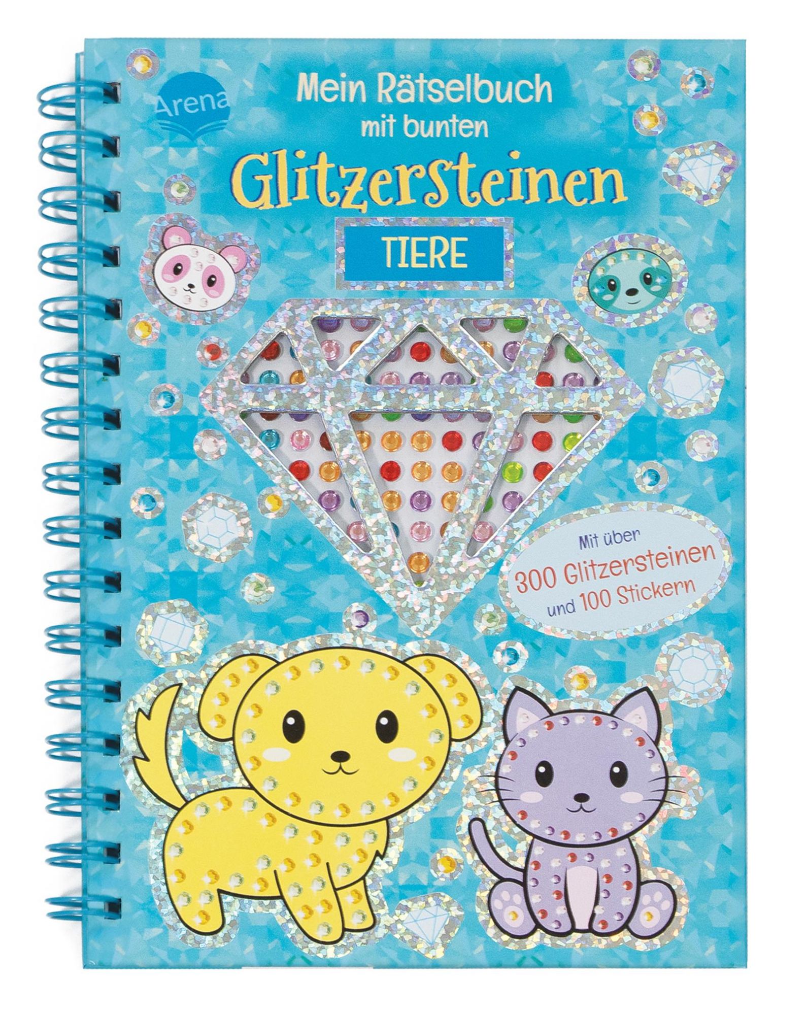 Cover: 9783401721859 | Mein Rätselbuch mit bunten Glitzersteinen. Tiere | Two Windmills