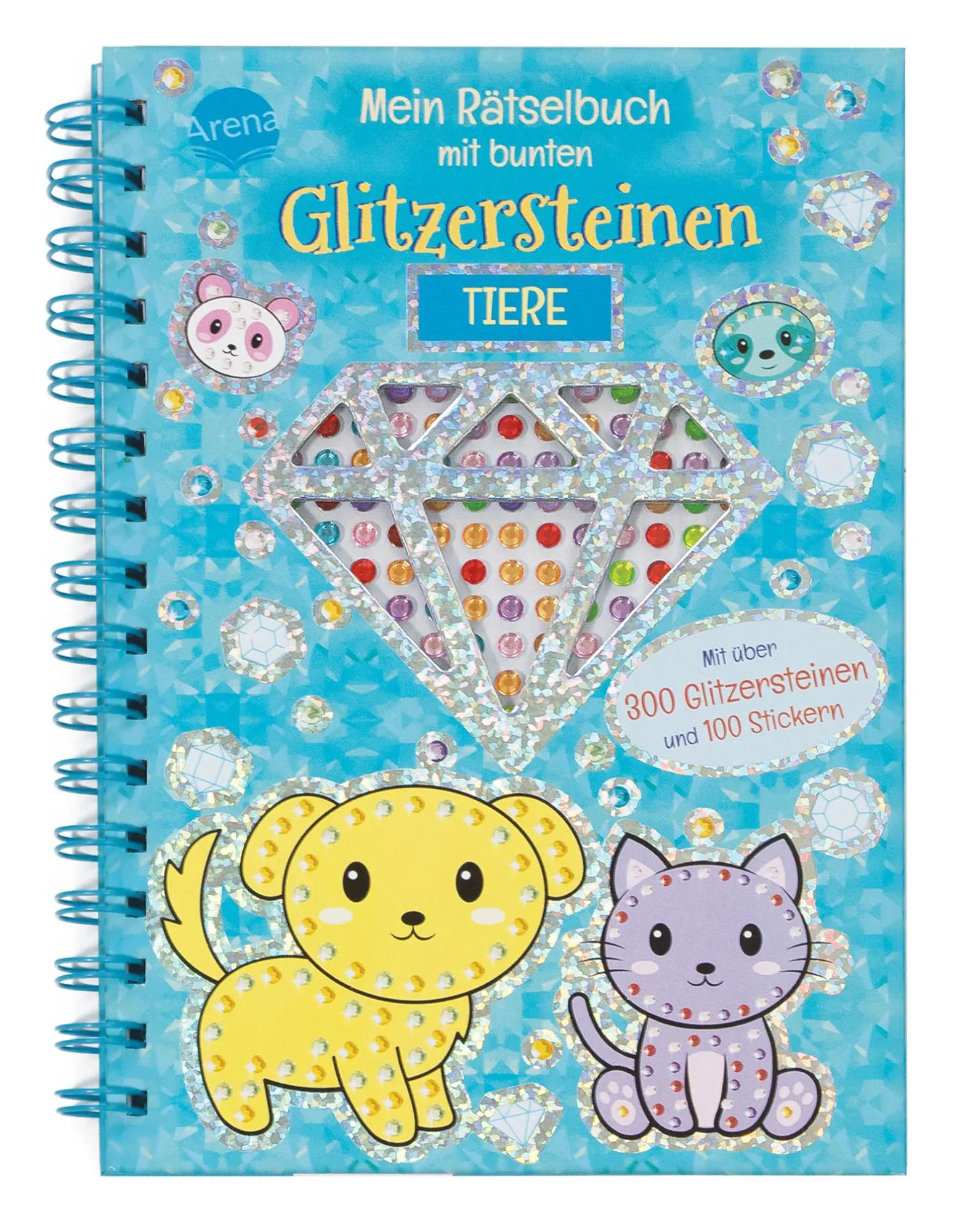 Cover: 9783401721859 | Mein Rätselbuch mit bunten Glitzersteinen. Tiere | Two Windmills