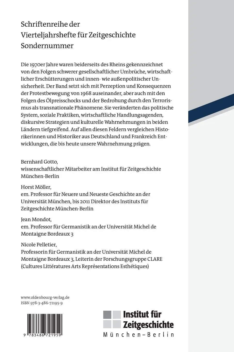 Rückseite: 9783486721959 | Nach "Achtundsechzig" | Bernhard Gotto (u. a.) | Taschenbuch | VIII