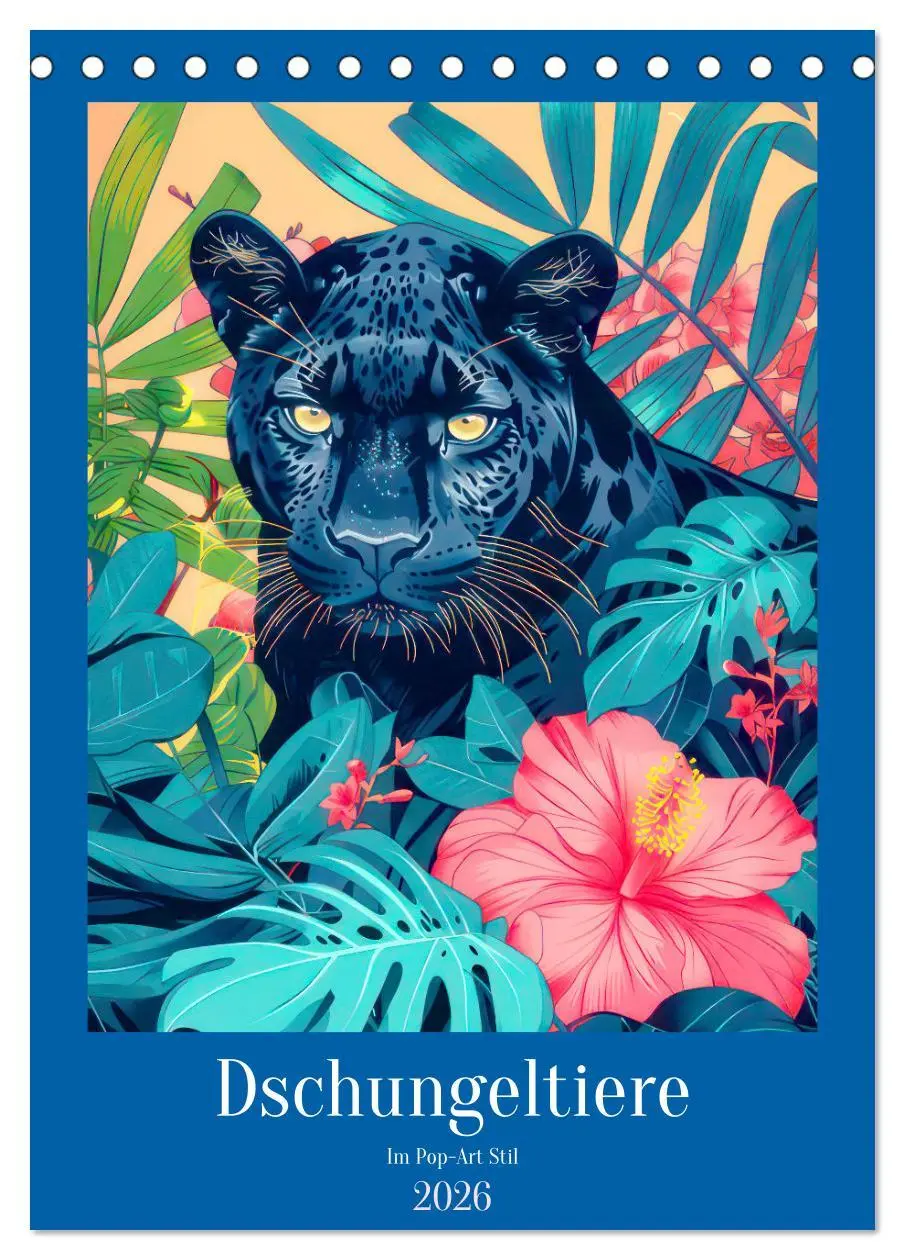 Cover: 9783516271959 | Dschungeltiere im Pop-Art Stil (Tischkalender 2026 DIN A5 hoch),...