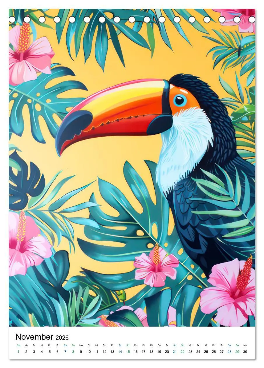 Bild: 9783516271959 | Dschungeltiere im Pop-Art Stil (Tischkalender 2026 DIN A5 hoch),...