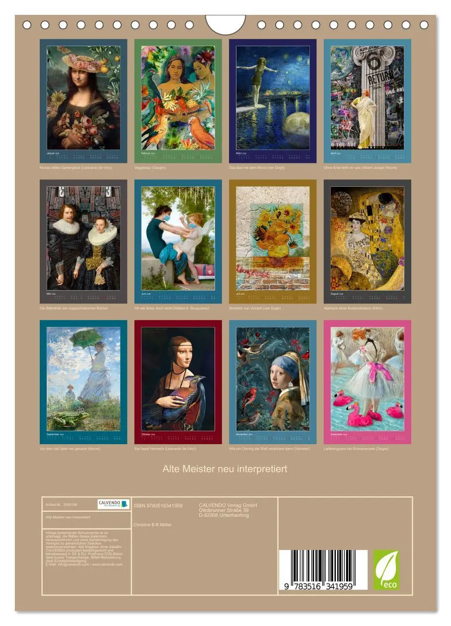 Bild: 9783516341959 | Alte Meister neu interpretiert (Wandkalender 2026 DIN A4 hoch),...
