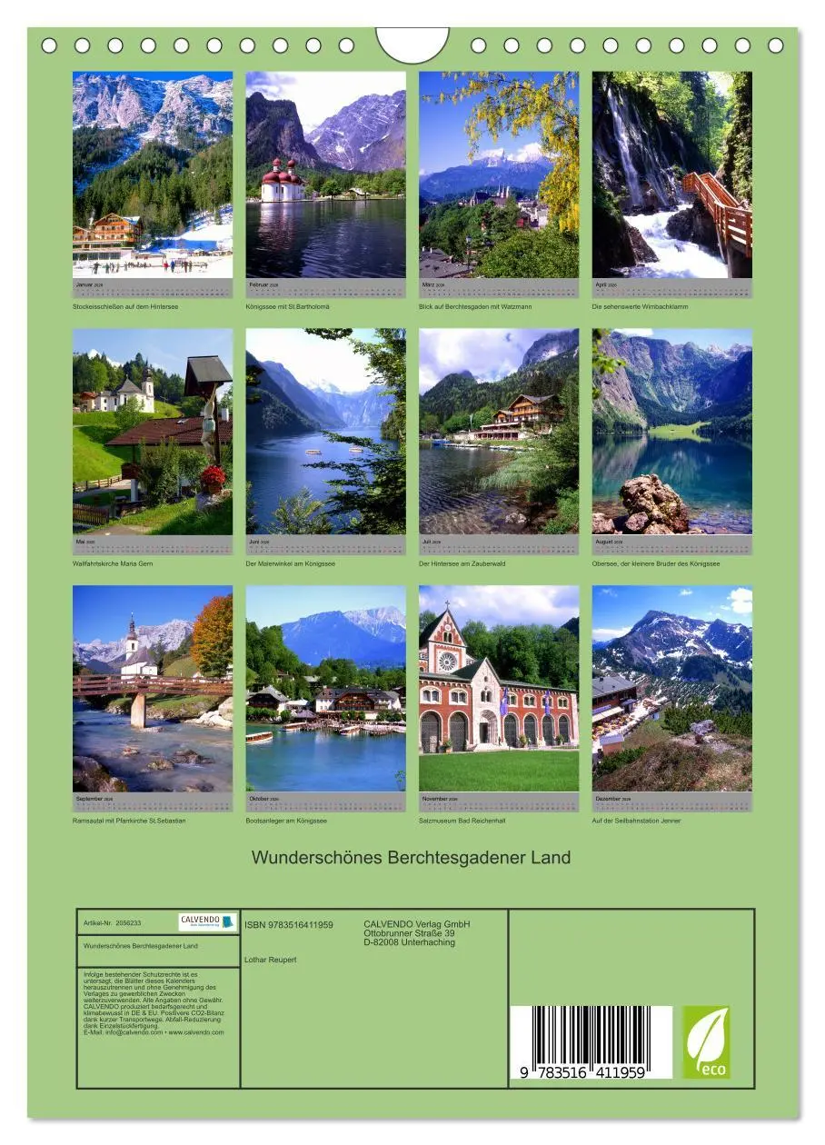 Bild: 9783516411959 | Wunderschönes Berchtesgadener Land (Wandkalender 2026 DIN A4 hoch),...
