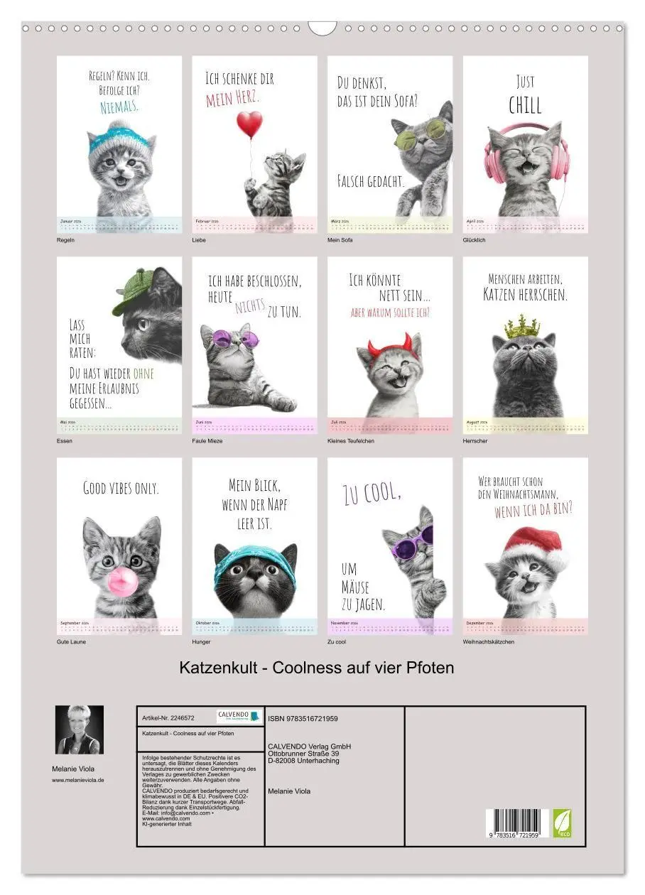 Bild: 9783516721959 | Katzenkult - Coolness auf vier Pfoten (Wandkalender 2026 DIN A2...