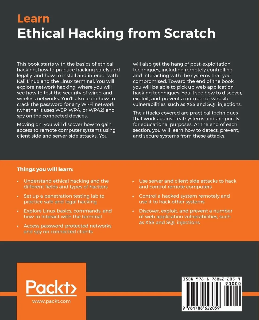 Rückseite: 9781788622059 | Learn Ethical Hacking from Scratch | Zaid Sabih | Taschenbuch | 2018