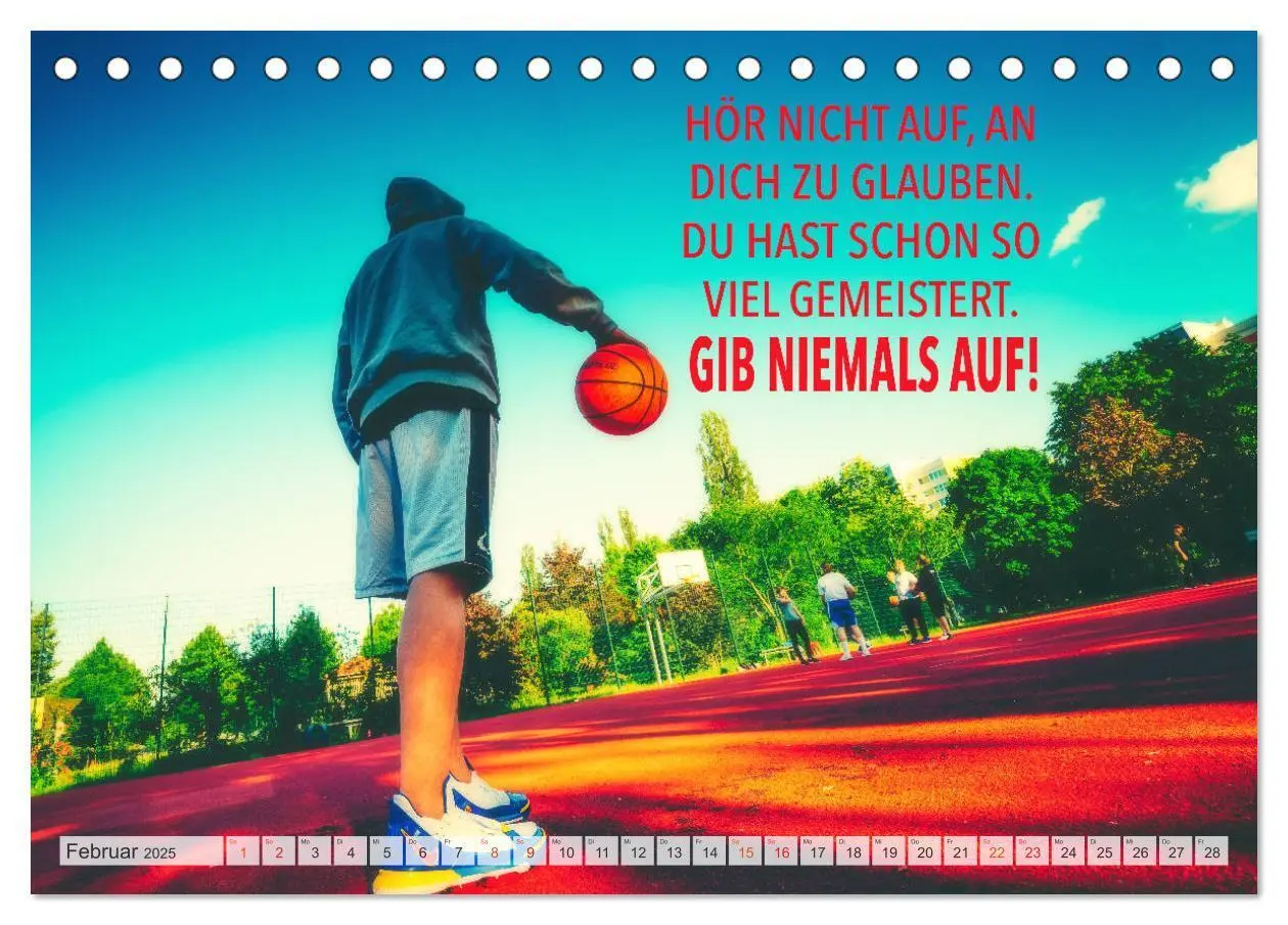 Bild: 9783435122059 | Positive Sprüche - Motivation und Basketball (Tischkalender 2025...
