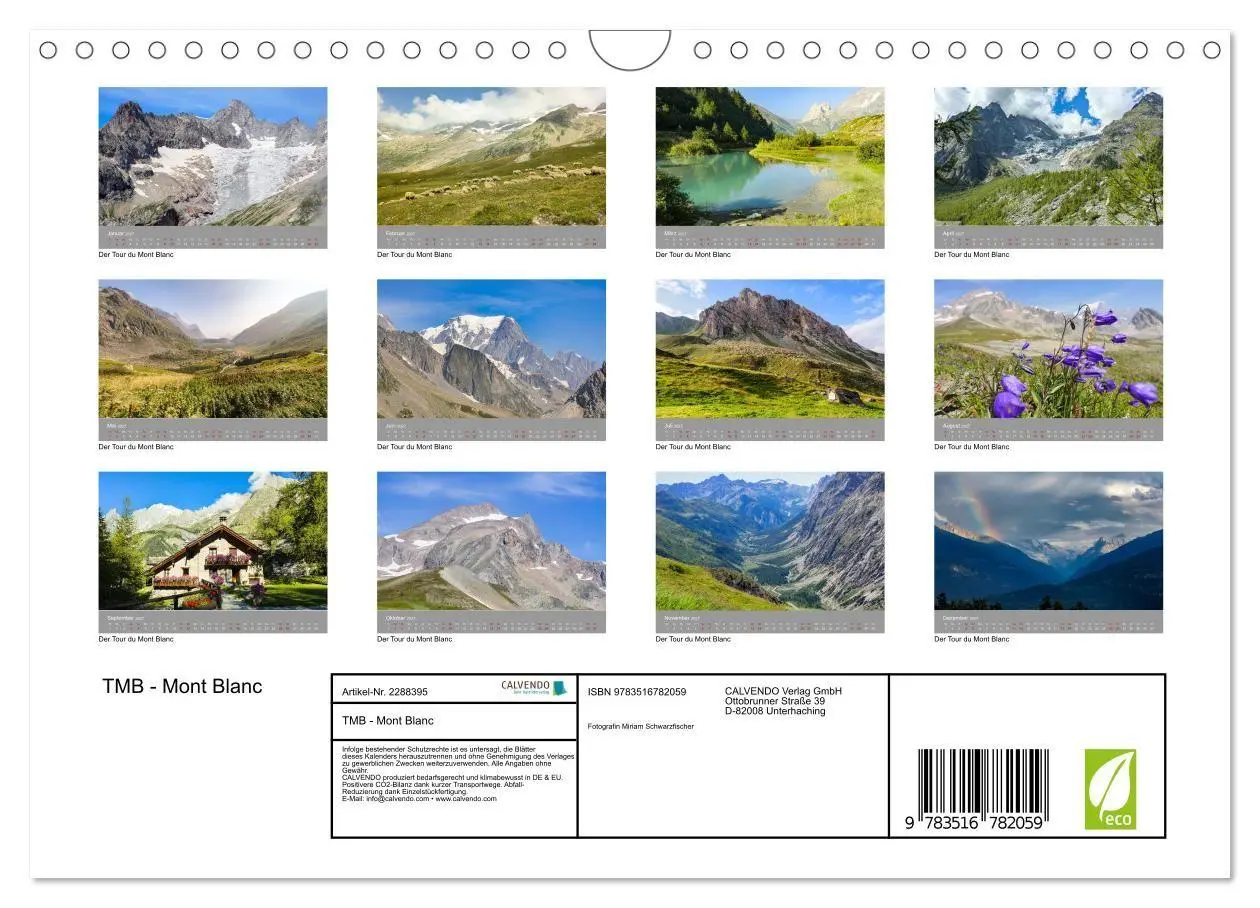 Bild: 9783516782059 | TMB - Mont Blanc (Wandkalender 2027 DIN A4 quer), CALVENDO...