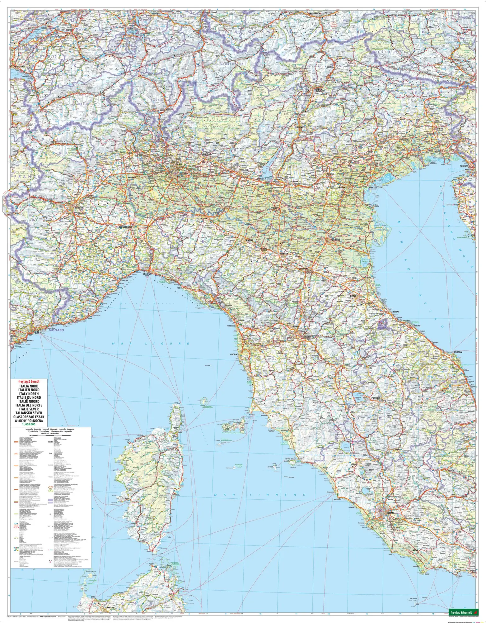 Bild: 9783707922059 | Italien, Straßenkarte 1:600.000, freytag &amp; berndt | freytag &amp; berndt