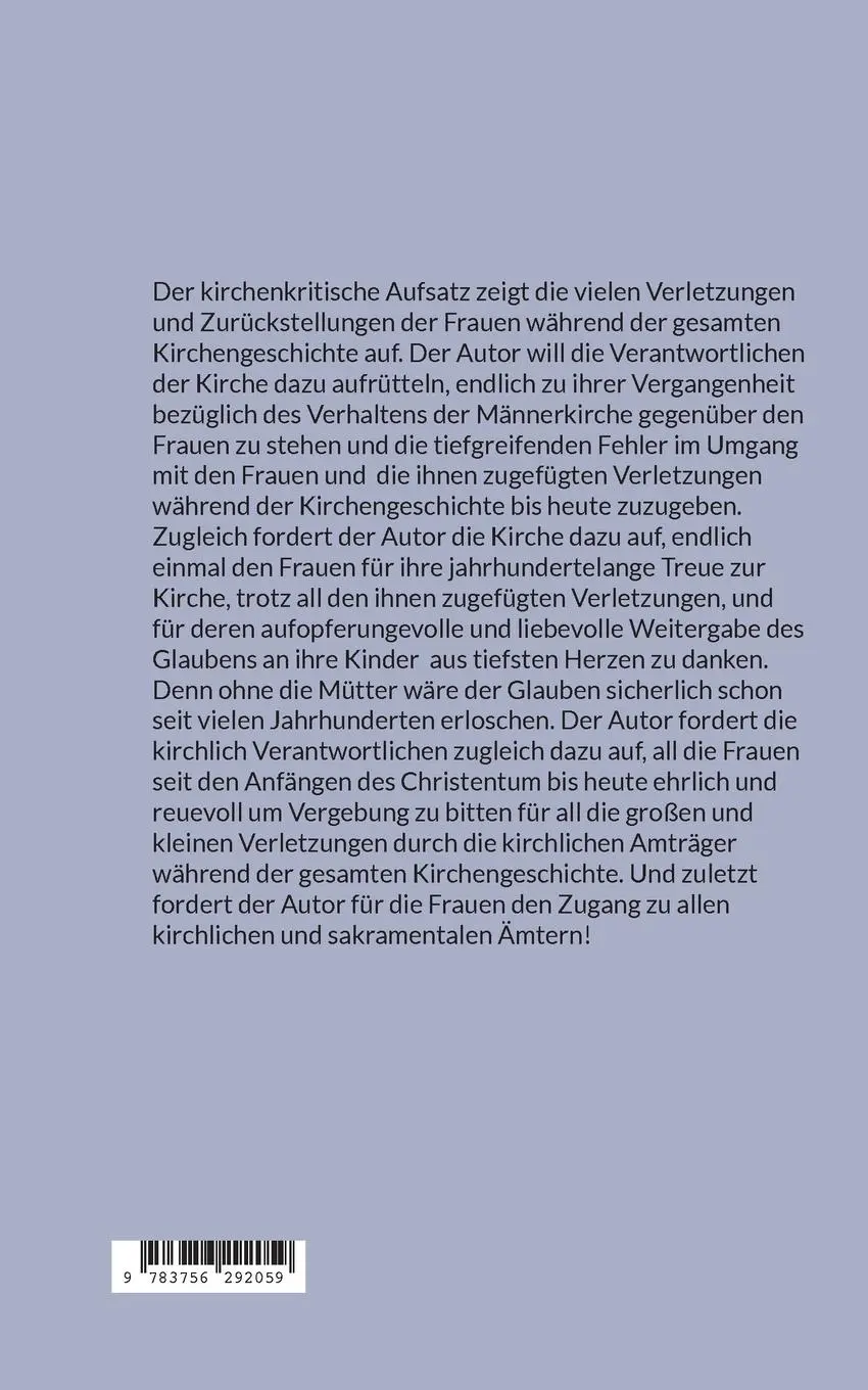 Rückseite: 9783756292059 | Das Weib hat in der Versammlung zu schweigen (1 Kor.14,34) - 1900...