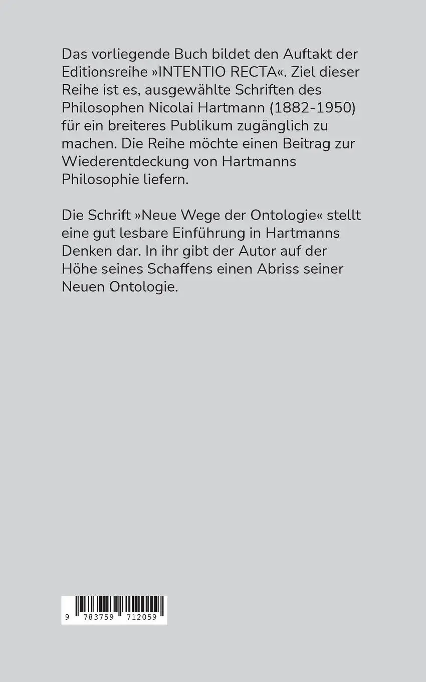 Rückseite: 9783759712059 | Nicolai Hartmann: Neue Wege der Ontologie | Thomas Rolf | Taschenbuch