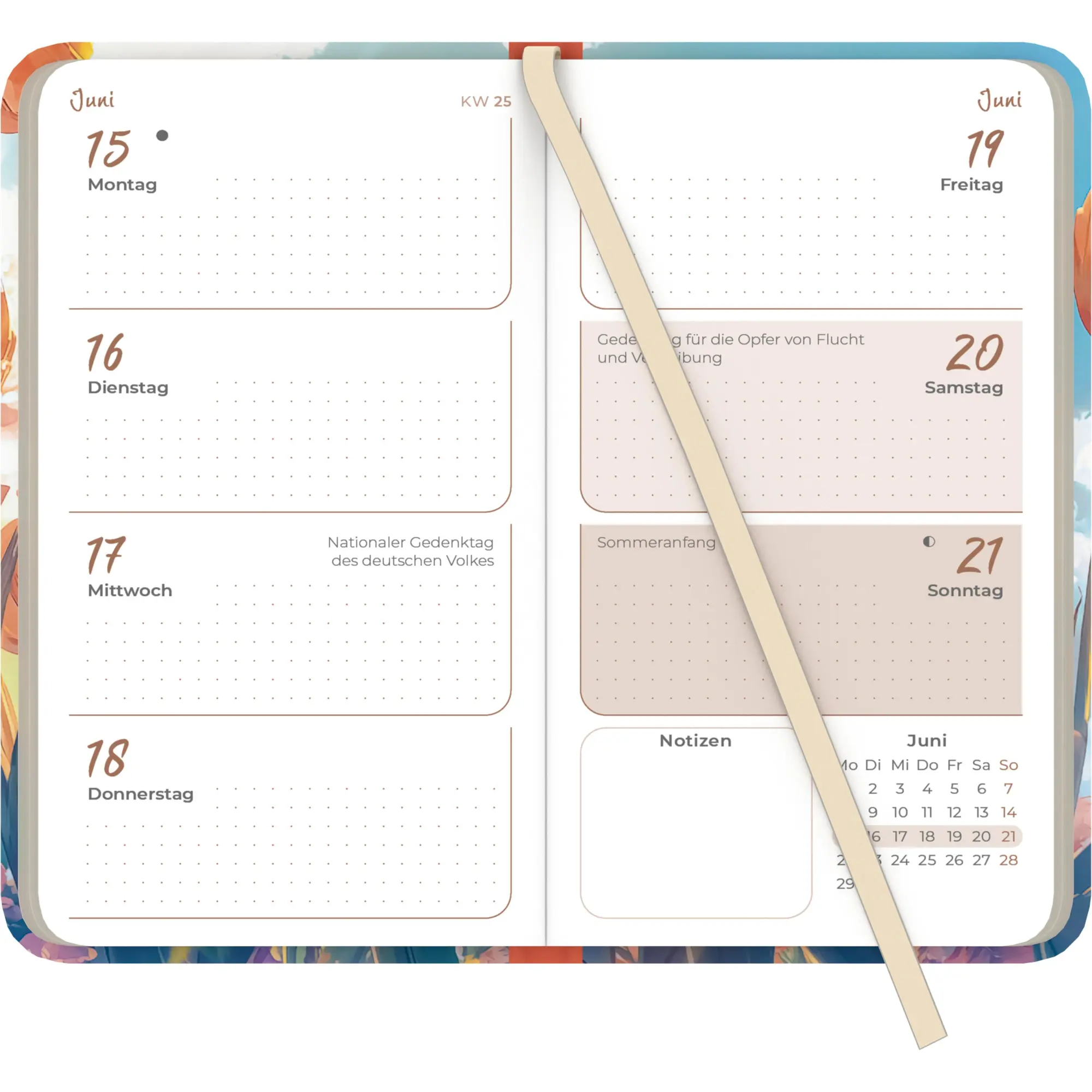 Bild: 4069095002159 | Lady Journal Slim Blütenmeer 2026 - Taschen-Kalender 9x15,6 cm -...
