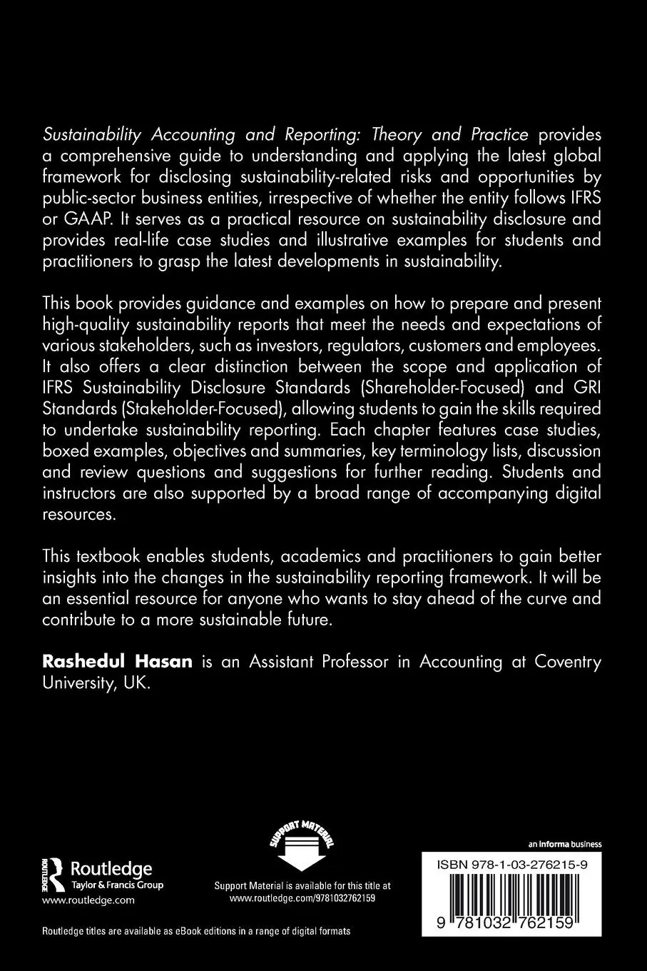 Rückseite: 9781032762159 | Sustainability Accounting and Reporting | Theory and Practice | Hasan