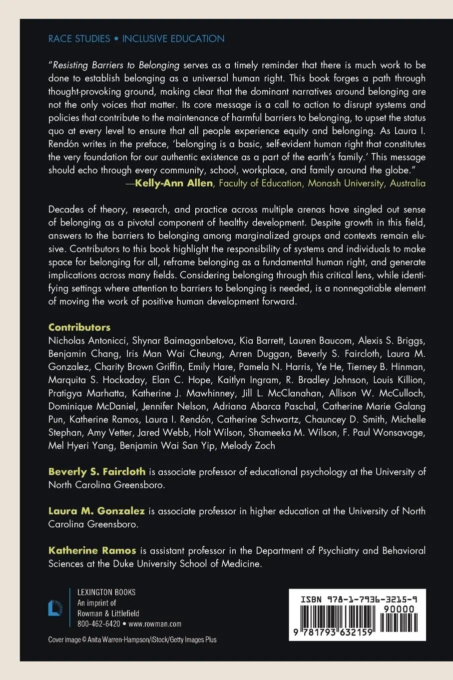Rückseite: 9781793632159 | Resisting Barriers to Belonging | Beverly S. Faircloth (u. a.) | Buch