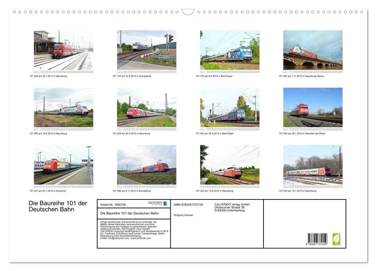Bild: 9783457372159 | Die Baureihe 101 der Deutschen Bahn (Wandkalender 2026 DIN A2...