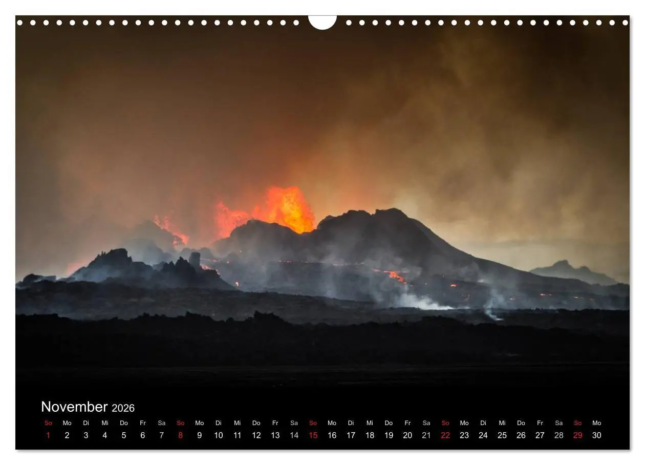 Bild: 9783516082159 | Vulkanausbruch - Island (Wandkalender 2026 DIN A3 quer), CALVENDO...