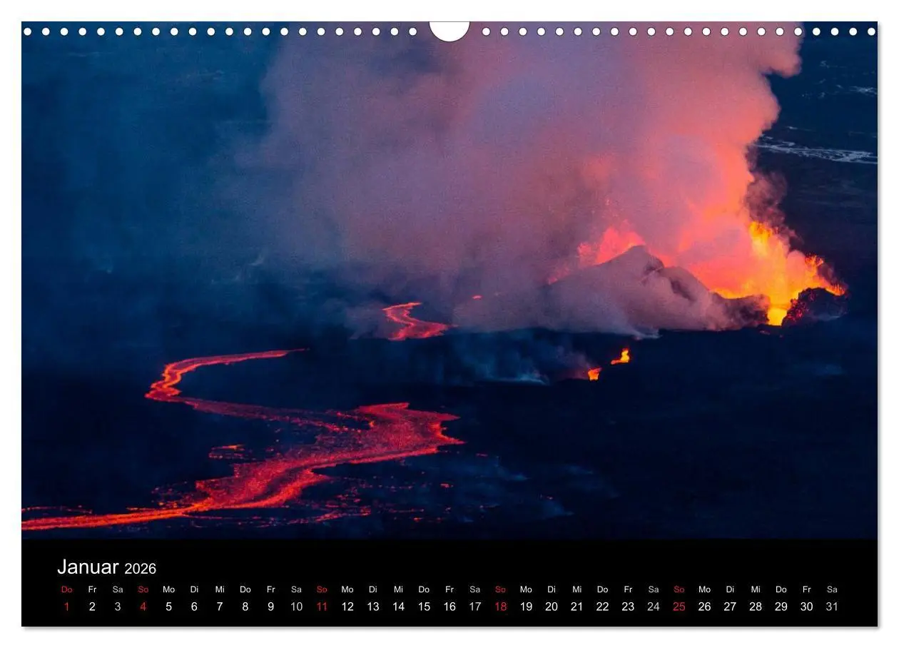 Bild: 9783516082159 | Vulkanausbruch - Island (Wandkalender 2026 DIN A3 quer), CALVENDO...