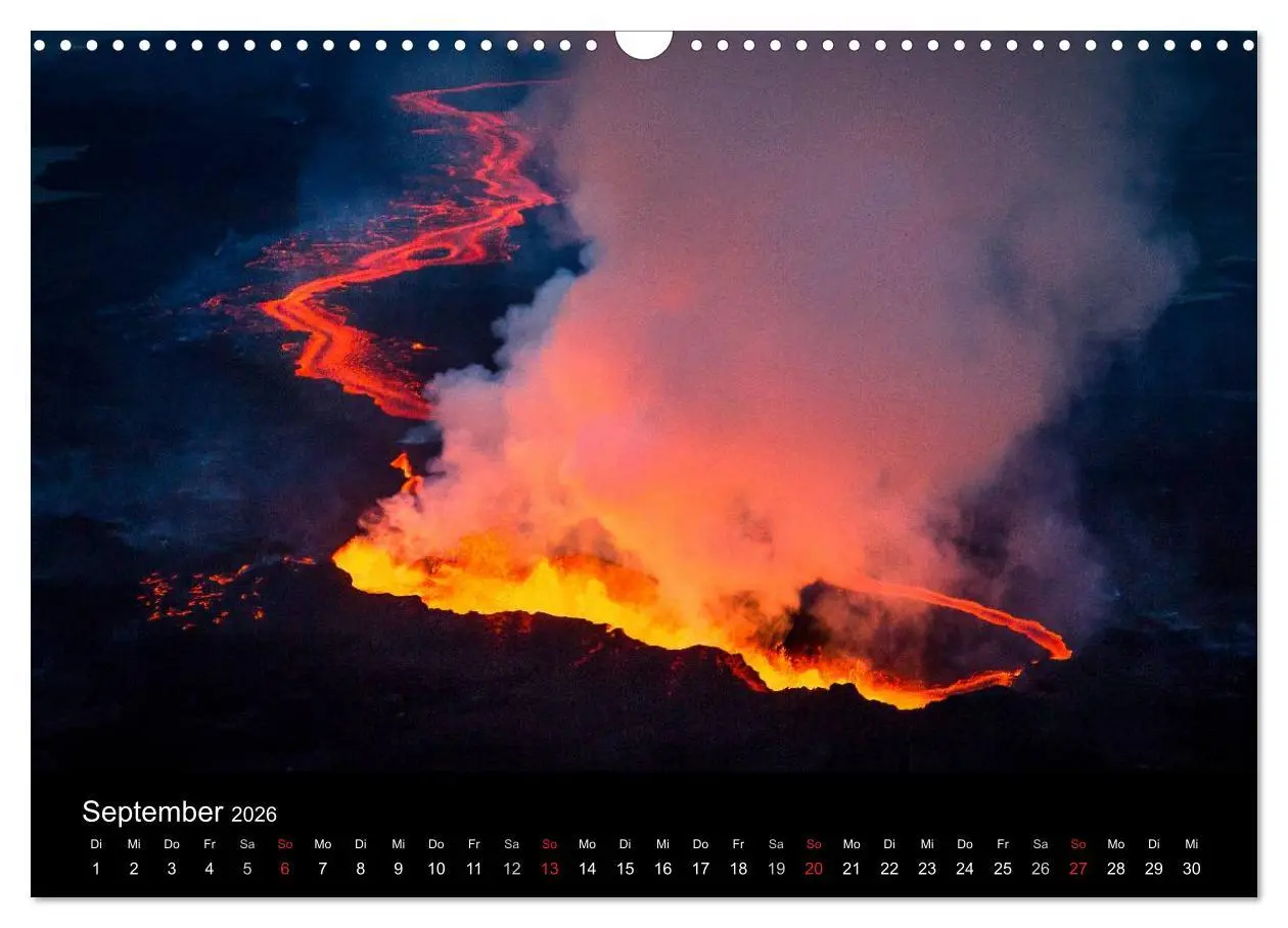 Bild: 9783516082159 | Vulkanausbruch - Island (Wandkalender 2026 DIN A3 quer), CALVENDO...