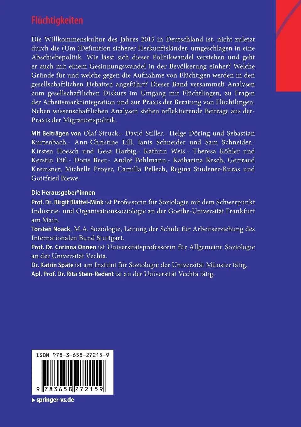 Rückseite: 9783658272159 | Flüchtigkeiten | Sozialwissenschaftliche Debatten | Taschenbuch | xii