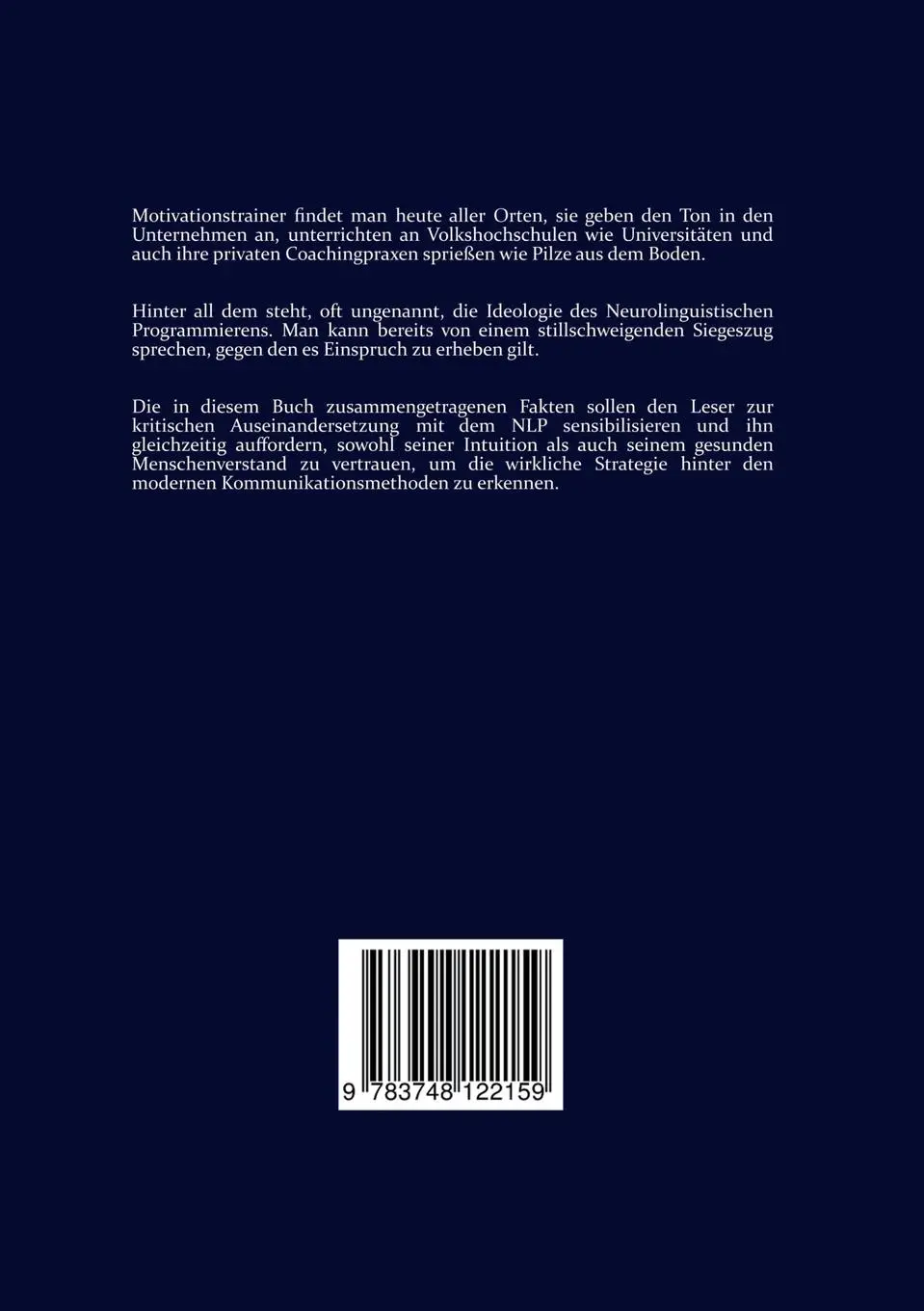 Rückseite: 9783748122159 | NLP - Eine Ideologie des 21. Jahrhunderts | Robert Jansen | Buch