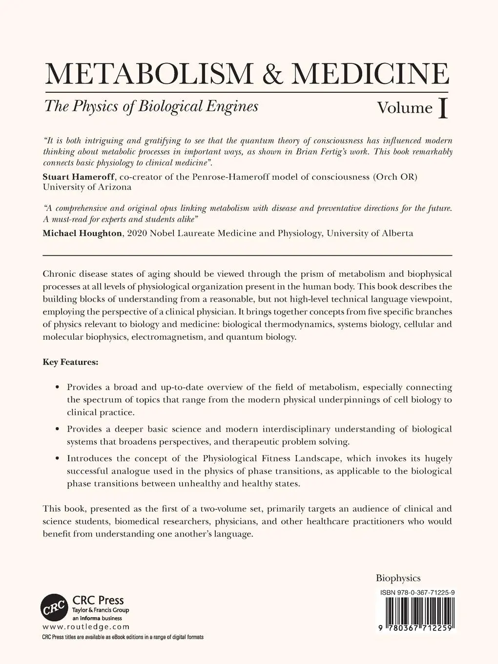 Rückseite: 9780367712259 | Metabolism and Medicine | The Physics of Biological Engines (Volume 1)
